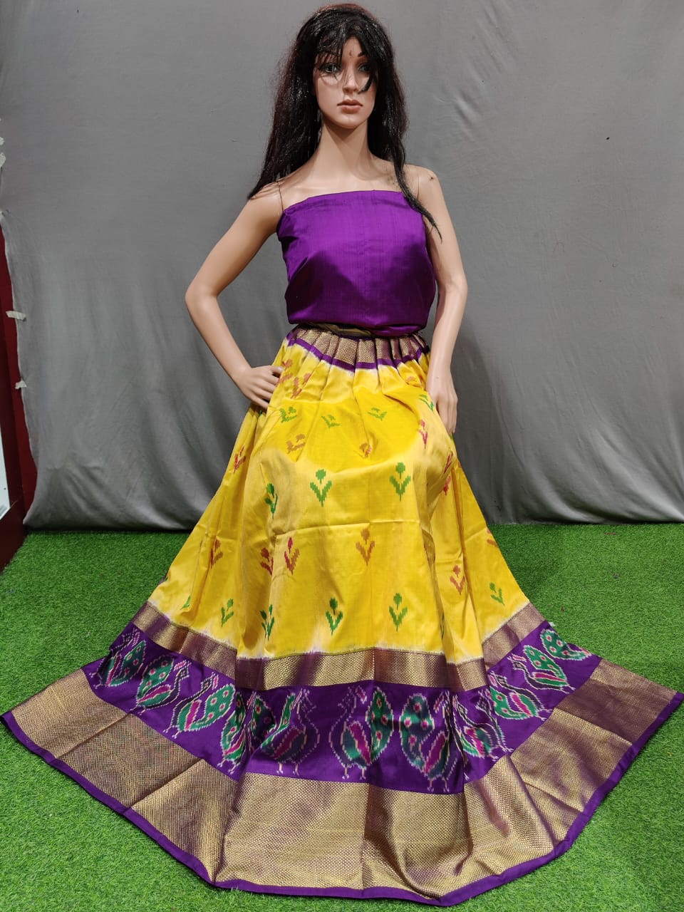 Find Pochampalli Ikkat silks lehenga by KV Fashions near me | , Pochampally,  Telangana | Anar B2B Business App