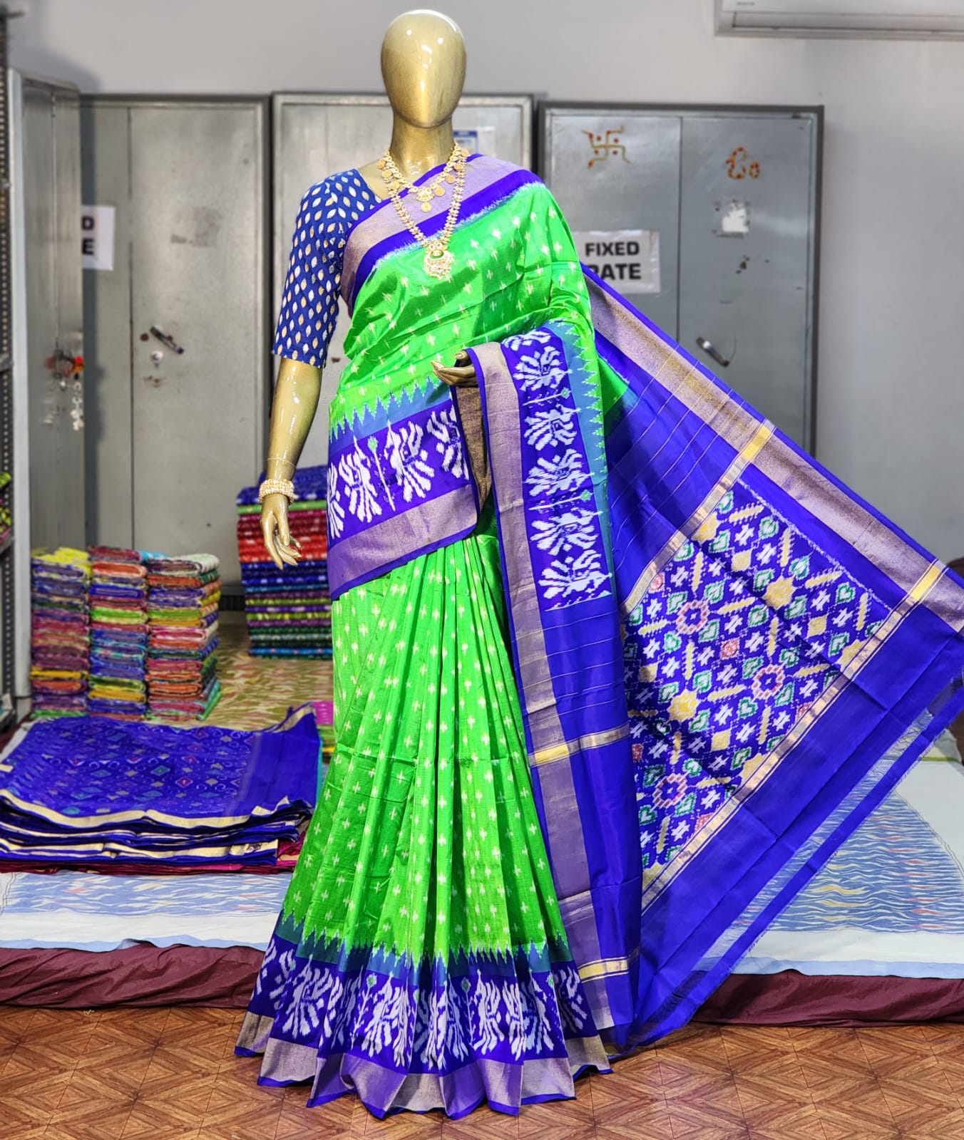 Pochampally Ikkat silk sarees | designer pochampally ikkat silk saree with  all over pochamally design sarees online from weavers | PIKP0004172