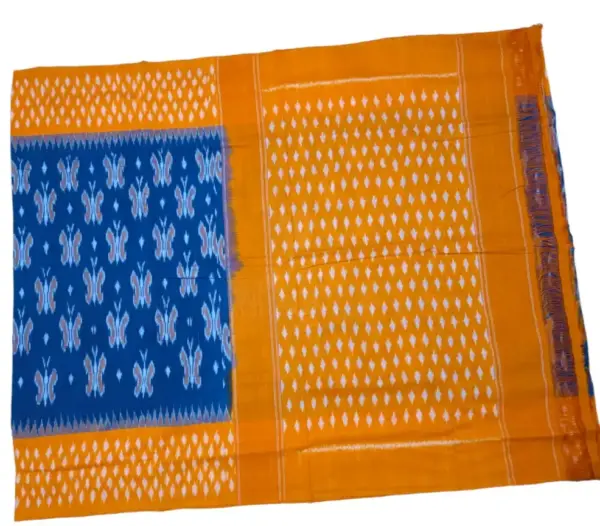 Double Ikkat Pochampally Mercerized cotton saree Light Weight With Blouse | Handloom Sarees -DIMCS00081