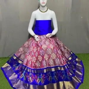 Ikkat Silk Lehengas - Free Size