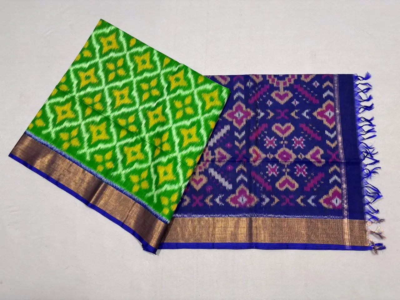 4 Inch Border Ikkat SICO Silk Sarees