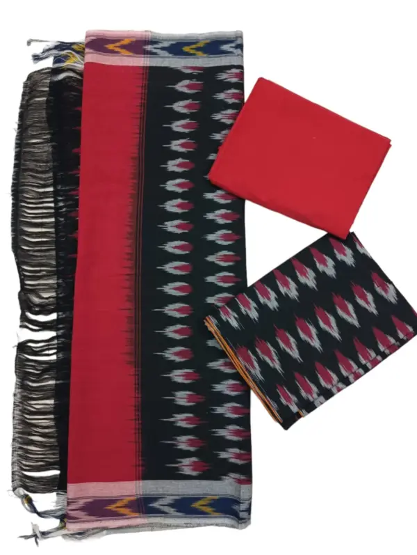 Single Ikkat Pochampally Handloom Cotton Unstitched Ethnic Dress Material - SIDM0005