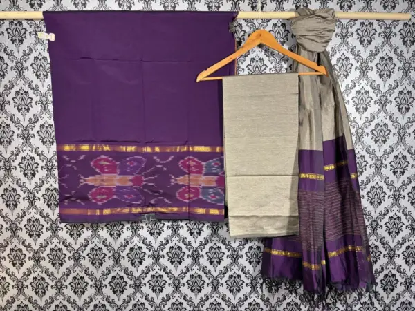 Pochampally Ikkat Silk Mix Unstitched Ethnic Dress Materials -CKSMDM0007