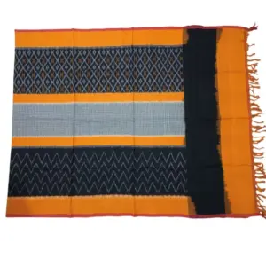 Pochampally Double ikkat cotton Dupattas | Double Weaving Handloom  | Length 2.5 Meters - IKD00018