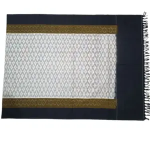 Pochampally Double ikkat cotton Dupattas | Double Weaving Handloom  | Length 2.5 Meters - IKD00019