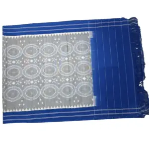 Pochampally Double ikkat cotton Dupattas | Double Weaving Handloom  | Length 2.5 Meters - IKD00020