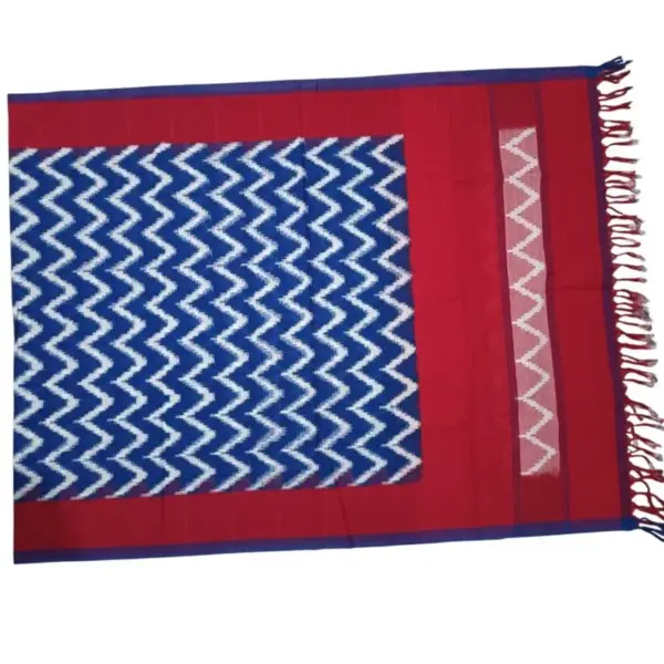 Pochampally Double ikkat cotton Dupattas | Double Weaving Handloom  | Length 2.5 Meters - IKD00021