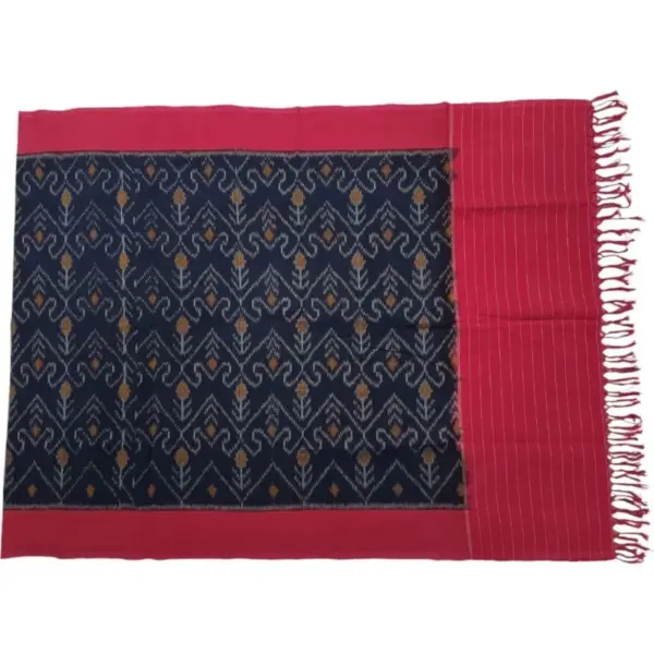 Pochampally Double ikkat cotton Dupattas | Double Weaving Handloom  | Length 2.5 Meters - IKD00023
