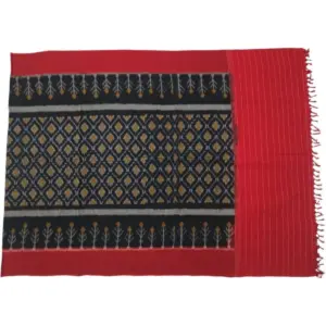 Pochampally Double ikkat cotton Dupattas | Double Weaving Handloom  | Length 2.5 Meters - IKD00024
