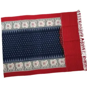 Pochampally Double ikkat cotton Dupattas | Double Weaving Handloom  | Length 2.5 Meters - IKD00025