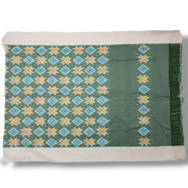 Pochampally Double ikkat cotton Dupattas | Double Weaving Handloom  | Length 2.5 Meters - IKD00037