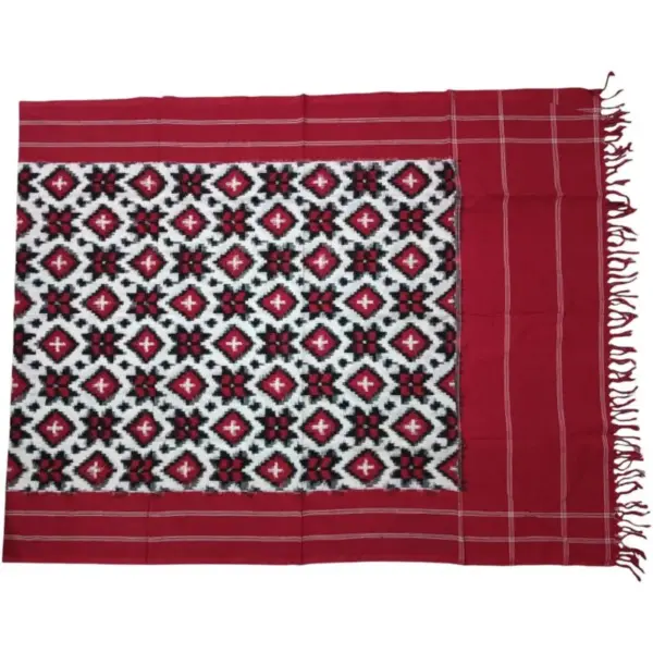 Pochampally Ikkat Telia Rumal Handloom cotton Dupattas | Length 2.5 Meters - IKTD0001