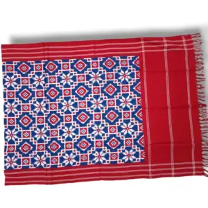 Pochampally Ikkat Telia Rumal Handloom cotton Dupattas | Length 2.5 Meters - IKTD00011