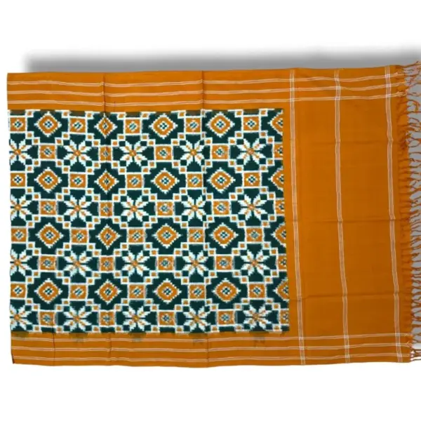 Pochampally Ikkat Telia Rumal Handloom cotton Dupattas | Length 2.5 Meters - IKTD00012