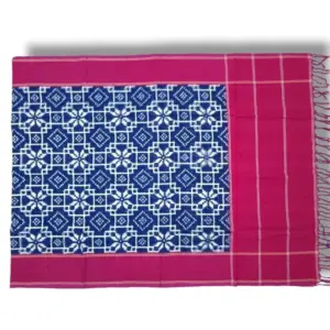 Pochampally Ikkat Telia Rumal Handloom cotton Dupattas | Length 2.5 Meters - IKTD00013