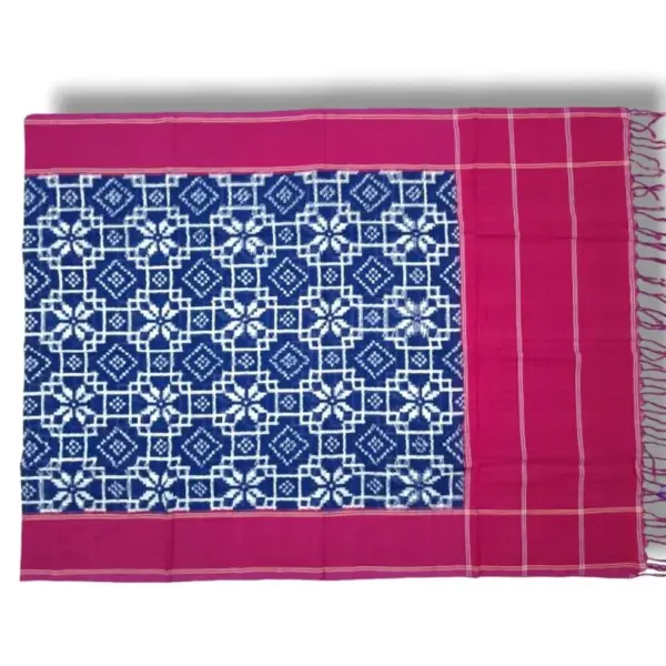 Pochampally Ikkat Telia Rumal Handloom cotton Dupattas | Length 2.5 Meters - IKTD00013