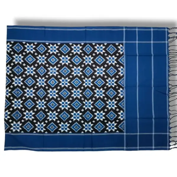 Pochampally Ikkat Telia Rumal Handloom cotton Dupattas | Length 2.5 Meters - IKTD00014