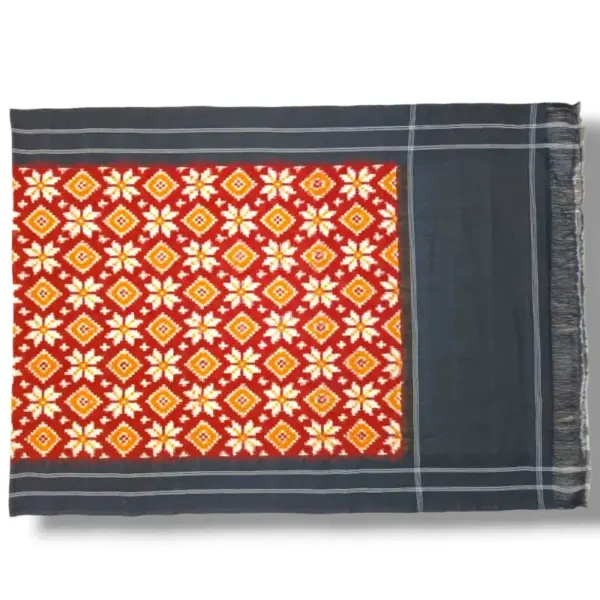 Pochampally Ikkat Telia Rumal Handloom cotton Dupattas | Length 2.5 Meters - IKTD00015