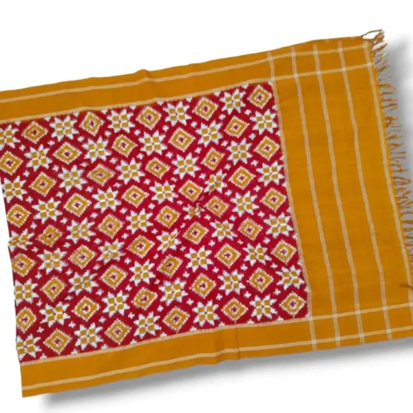 Pochampally Ikkat Telia Rumal Handloom cotton Dupattas | Length 2.5 Meters - IKTD00016
