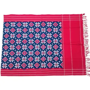 Pochampally Ikkat Telia Rumal Handloom cotton Dupattas | Length 2.5 Meters - IKTD00017