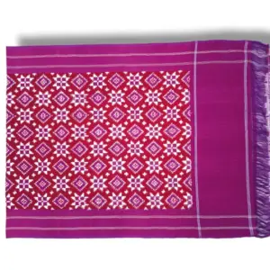 Pochampally Ikkat Telia Rumal Handloom cotton Dupattas | Length 2.5 Meters - IKTD00018