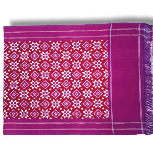 Pochampally Ikkat Telia Rumal Handloom cotton Dupattas | Length 2.5 Meters - IKTD00018