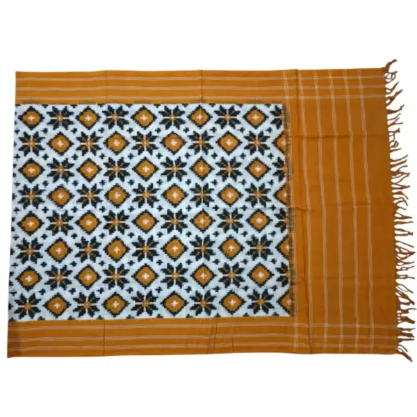 Pochampally Ikkat Telia Rumal Handloom cotton Dupattas | Length 2.5 Meters - IKTD0002