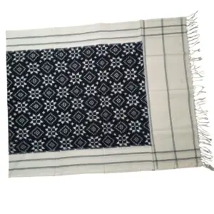 Pochampally Ikkat Telia Rumal Handloom cotton Dupattas | Length 2.5 Meters - IKTD0007