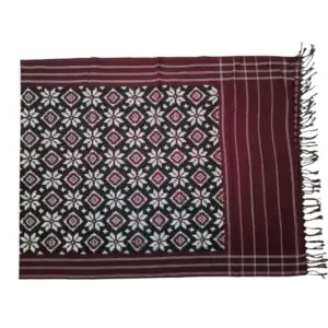 Pochampally Ikkat Telia Rumal Handloom cotton Dupattas | Length 2.5 Meters - IKTD0009