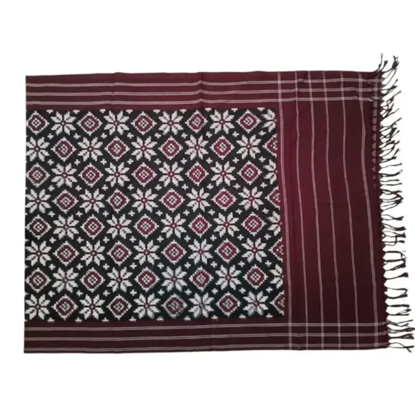 Pochampally Ikkat Telia Rumal Handloom cotton Dupattas | Length 2.5 Meters - IKTD0009