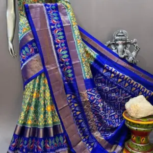 Pochampally  Double Ikkat Silk Sarees With Blouse | Handloom Sarees - PABS120001