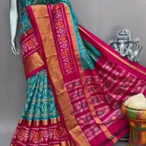 Pochampally  Double Ikkat Silk Sarees With Blouse | Handloom Sarees - PABS1200013
