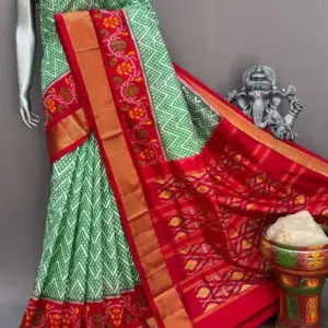Pochampally  Double Ikkat Silk Sarees With Blouse | Handloom Sarees - PABS1200015