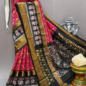 Pochampally  Double Ikkat Silk Sarees With Blouse | Handloom Sarees - PABS120002