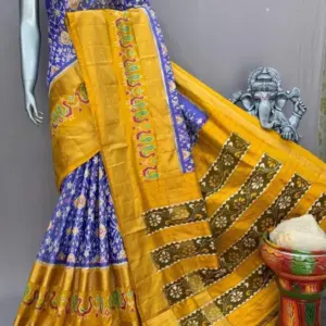 Pochampally  Double Ikkat Silk Sarees With Blouse | Handloom Sarees - PABS1200022