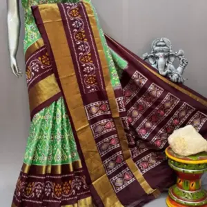 Pochampally  Double Ikkat Silk Sarees With Blouse | Handloom Sarees - PABS120005