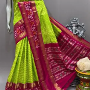 Pochampally  Double Ikkat Silk Sarees With Blouse | Handloom Sarees - PABS120006