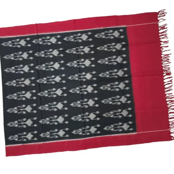 Pochampally Double ikkat cotton Dupattas | Double Weaving Handloom  | Length 2.5 Meters - IKD00020