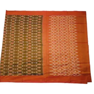 Single Ikkat Pochampally Mercerized cotton saree With Blouse | Handloom Cotton Sarees -SMCS00012
