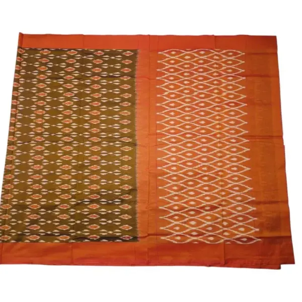 Single Ikkat Pochampally Mercerized cotton saree With Blouse | Handloom Cotton Sarees -SMCS00012