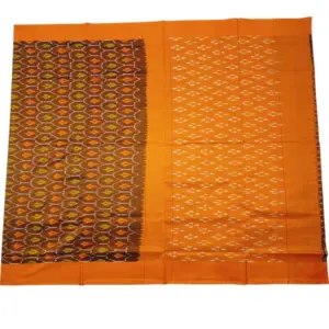 Single Ikkat Pochampally Mercerized cotton saree With Blouse | Handloom Cotton Sarees -SMCS00013