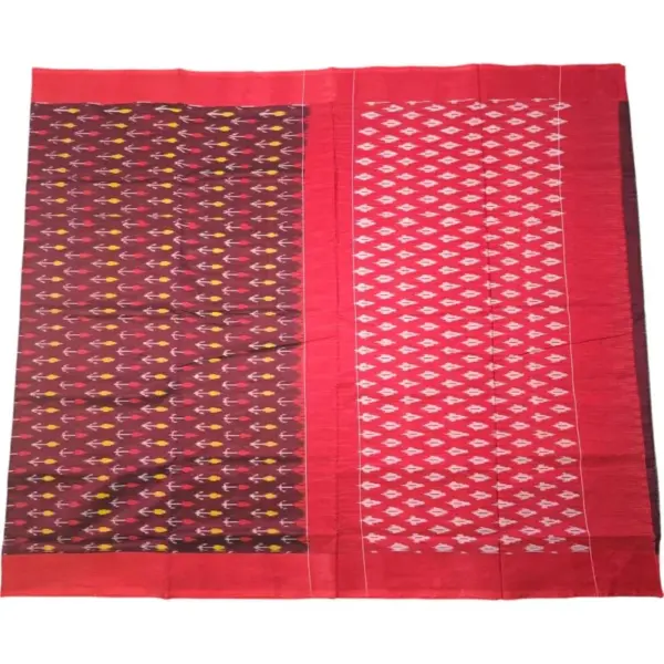 Single Ikkat Pochampally Mercerized cotton saree With Blouse | Handloom Cotton Sarees -SMCS00015