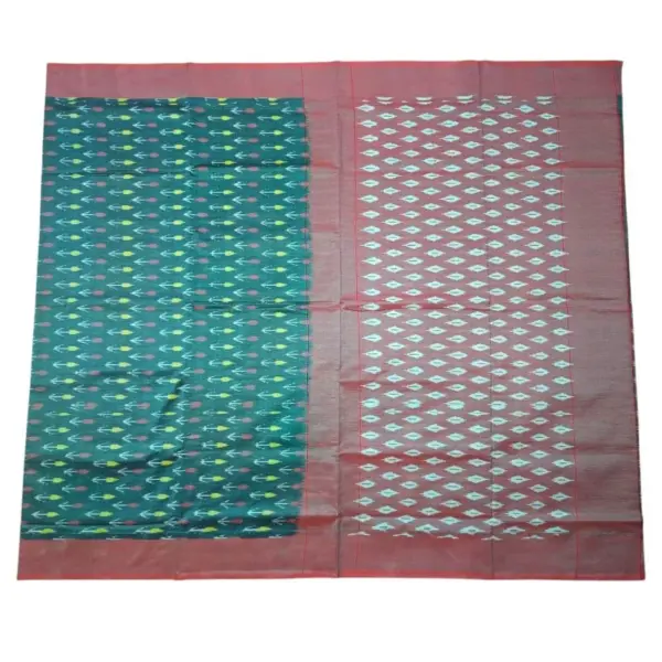 Single Ikkat Pochampally Mercerized cotton saree With Blouse | Handloom Cotton Sarees -SMCS00016