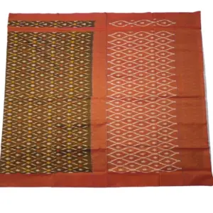 Single Ikkat Pochampally Mercerized cotton saree With Blouse | Handloom Cotton Sarees -SMCS00017