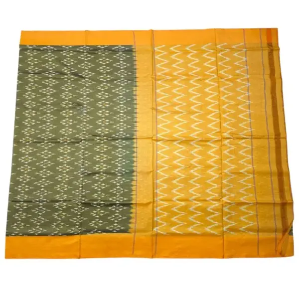 Single Ikkat Pochampally Mercerized cotton saree With Blouse | Handloom Cotton Sarees -SMCS00023