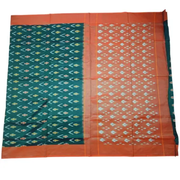 Single Ikkat Pochampally Mercerized cotton saree With Blouse | Handloom Cotton Sarees -SMCS00027