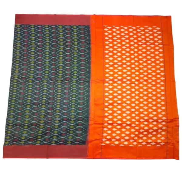 Single Ikkat Pochampally Mercerized cotton saree With Blouse | Handloom Cotton Sarees -SMCS00033