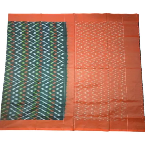 Single Ikkat Pochampally Mercerized cotton saree With Blouse | Handloom Cotton Sarees -SMCS00035