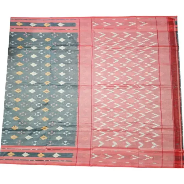 Single Ikkat Pochampally Mercerized cotton saree With Blouse | Handloom Cotton Sarees -SMCS00056