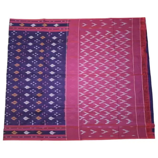 Single Ikkat Pochampally Mercerized cotton saree With Blouse | Handloom Cotton Sarees -SMCS00064